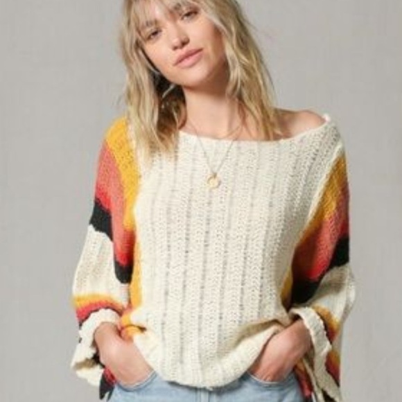 By Together Sweaters - By Together Collection Pullover color block stripe Sweater